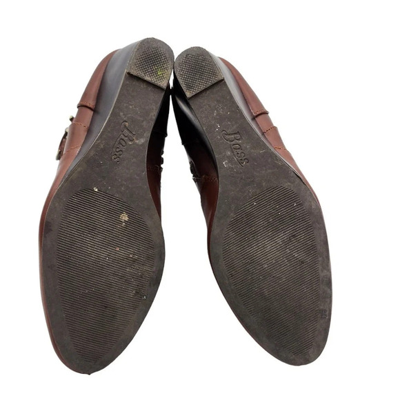 Bass Womens Angie Buckle Ankle Wedge Boots Booties Size 9M Brown - Picture 4 of 12